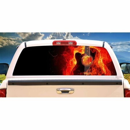 ENTRETENIMIENTO Strings On Fire Rear Window Graphic Truck View Thru Vinyl Back Decal EN3263120